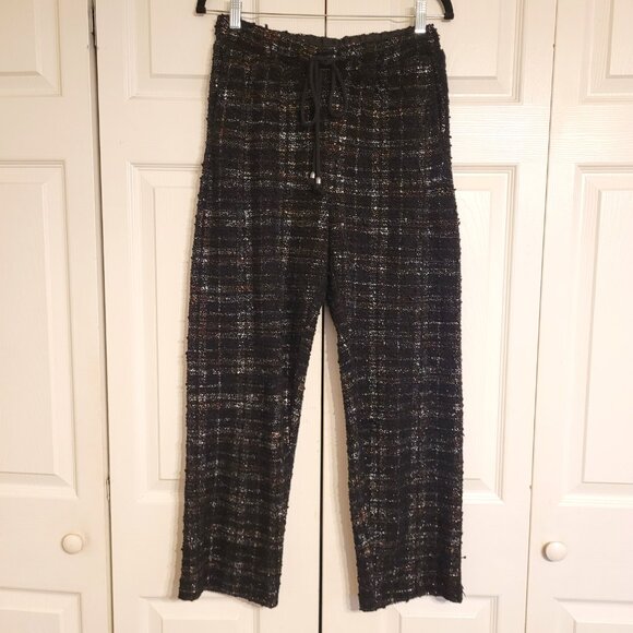 Anthropologie Eva Franco Fritz Metallic Tweed Pull on Pants - Picture 3 of 6